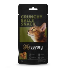 Ласощі для котів Savory Snacks Crunchy Balls кульки з котячою м'ятою 60 г (4820261921335)