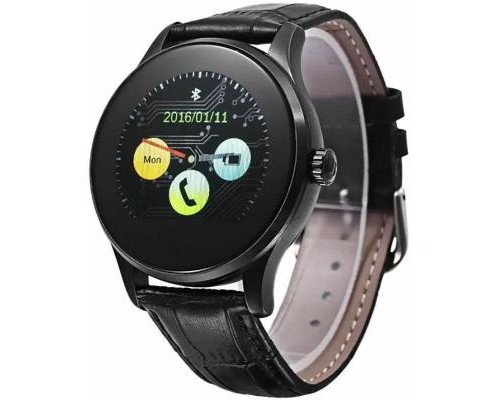 Смарт-годинник UWatch K88H Black Leather Strap (F_59768)