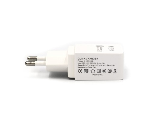 Зарядний пристрій PowerPlant Qualcomm Quick Charge 3.0 (SC230082)