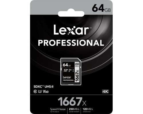 Карта пам'яті Lexar 64GB SDHC class 10 UHS-II 1667x (LSD64GCB1667)