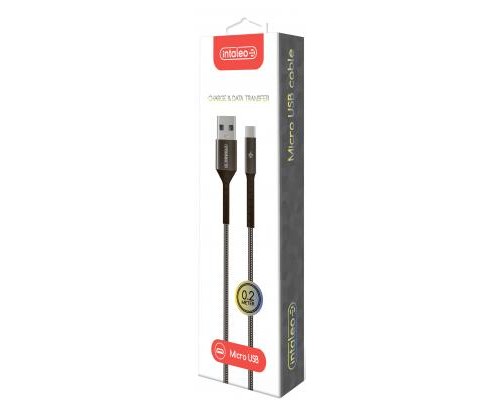 Дата кабель USB 2.0 AM to Micro 5P 0.2m Intaleo (1283126495632)