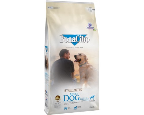 Сухий корм для кішок BonaCibo Adult Dog Chicken&Rice with Anchovy 15 кг (8694686405765)