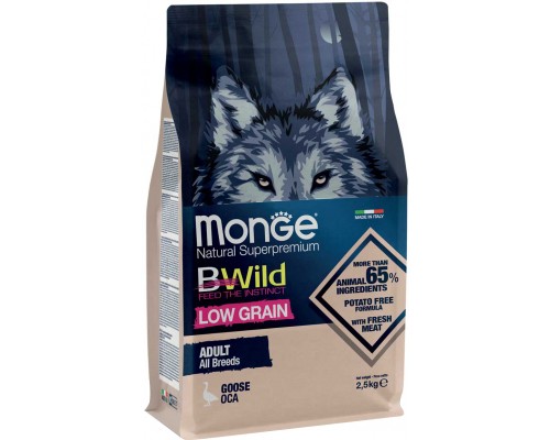 Сухий корм для собак Monge Dog Bwild Low Grain м'ясо гусака 2.5 кг (8009470012102)