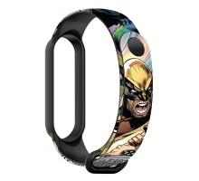 Ремінець до фітнес браслета Armorstandart Superhero для Xiaomi Mi Band 7/6/5 Wolverine comix Black (ARM59265)