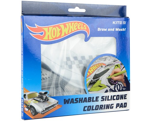 Підкладка настільна Kite силіконова розмальовка Hot Wheels, 30х40см (HW22-424)