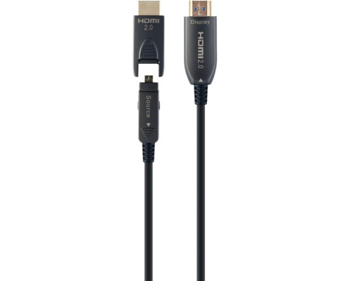Кабель мультимедійний HDMI to HDMI 50.0m AOC V.2.0, 4K 60Hz Gold Cablexpert (CCBP-HDMID-AOC-50M) Кабель мультимедійний HDMI to HDMI 50.0m AOC V.2.0, 4K 60Hz Gold Cablexpert (CCBP-HDMID-AOC-50M)