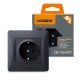 Розетка Videx BINERA 1ая із заземленням черн (VF-BNSK1G-BG)