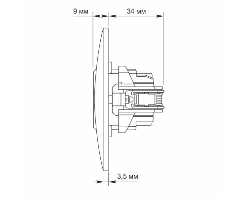 Розетка Videx BINERA 1ая із заземленням черн (VF-BNSK1G-BG)