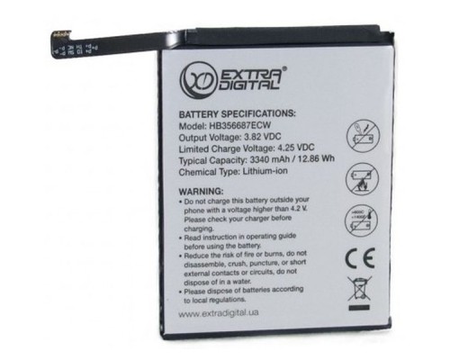 Акумуляторна батарея Extradigital Huawei P Smart Plus HB356687ECW 3340 mAh (BMH6496) Акумуляторна батарея Extradigital Huawei P Smart Plus HB356687ECW 3340 mAh (BMH6496)