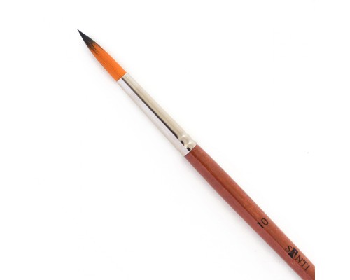 Пензлик для малювання Santi синтетика Studio, коротка ручка, кругла, №10 (310555)