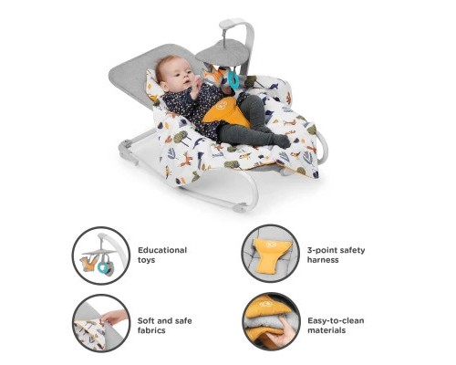 Крісло-гойдалка Kinderkraft шезлонг Felio 2 Forest Yellow (5902533921102) Крісло-гойдалка Kinderkraft шезлонг Felio 2 Forest Yellow (5902533921102)
