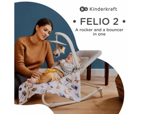 Крісло-гойдалка Kinderkraft шезлонг Felio 2 Forest Yellow (5902533921102) Крісло-гойдалка Kinderkraft шезлонг Felio 2 Forest Yellow (5902533921102)