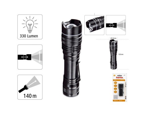 Ліхтар Hama PRO 3 LED L330 Black (00136672)
