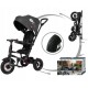 Дитячий велосипед QPlay Rito Rubber Black складаний триколісний (S380-10BlackRubber)