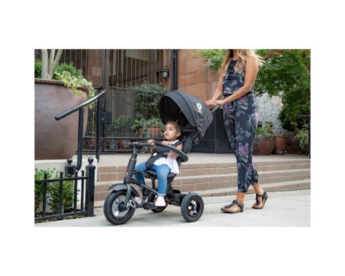 Дитячий велосипед QPlay Rito Rubber Black складаний триколісний (S380-10BlackRubber)