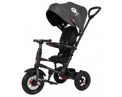Дитячий велосипед QPlay Rito Rubber Black складаний триколісний (S380-10BlackRubber)