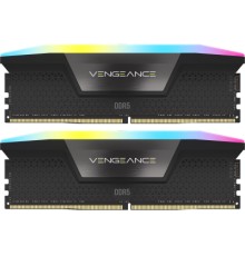 Модуль пам'яті для комп'ютера DDR5 64GB (2x32GB) 6000 MHz Vengeance RGB Black Corsair (CMH64GX5M2B6000C40)