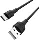 Дата кабель USB 2.0 AM to Type-C 1.0m BX30 Silicone 3A Black BOROFONE (BX30CB)