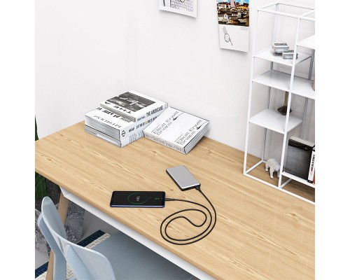 Дата кабель USB 2.0 AM to Type-C 1.0m BX30 Silicone 3A Black BOROFONE (BX30CB)