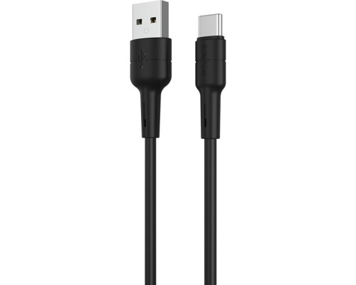 Дата кабель USB 2.0 AM to Type-C 1.0m BX30 Silicone 3A Black BOROFONE (BX30CB)