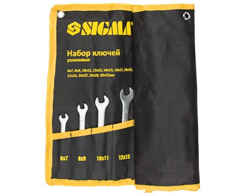 Ключ Sigma набір ріжкових 12шт 6-32мм CrV satine, тк чохол (6010341)