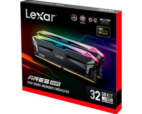 Модуль пам'яті для комп'ютера DDR5 32GB (2x16GB) 6800 MHz Ares RGB Black Lexar (LD5U16G68C34LA-RGD)