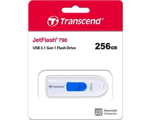USB флеш накопичувач Transcend 256GB JetFlash 790 White USB 3.1 (TS256GJF790W) 
