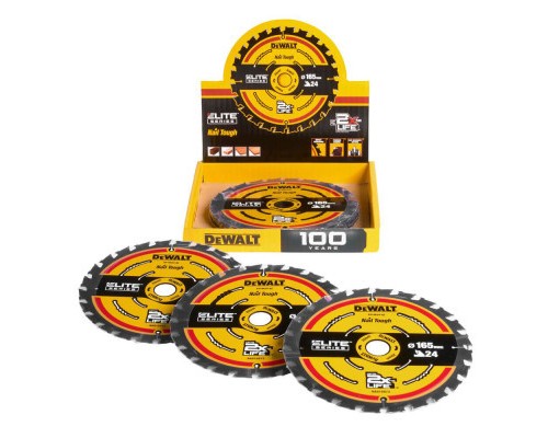 Круг відрізний DeWALT ELITE EXTREME, 165х20х24, кут заточування 18 гр. (DT10400)