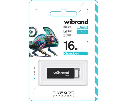 USB флеш накопичувач Wibrand 16GB Chameleon Black USB 2.0 (WI2.0/CH16U6B) 