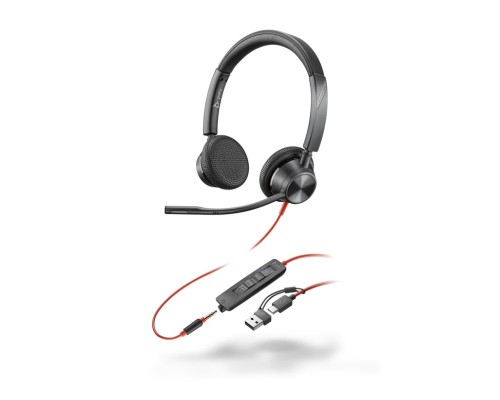 Навушники Poly Poly Blackwire 3325-M USB-A/USB-C Black (8X222AA)