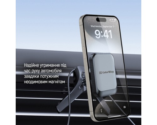 Універсальний автотримач ColorWay Magnetic Air Vent-6 (360° rotation) Gray (CW-CHM16-GR)