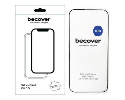 Скло захисне BeCover Apple iPhone 16 Pro Max 10D Black (712324)