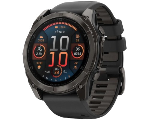 Смарт-годинник Garmin fenix 8 51mm,AMOLED,Saph,CrbnGryTi/Blk,Blk/PebbleGryBnd (010-02905-21)