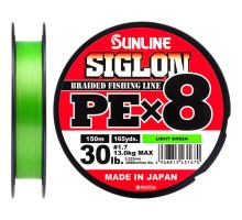 Шнур Sunline Siglon PE х8 150m 1.7/0.223mm 30lb/13.0kg Light Green (1658.09.68)