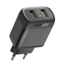 Зарядний пристрій Promate biplug-qc3.eu-bk