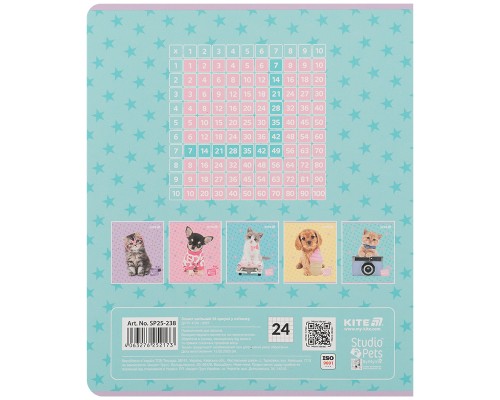 Зошит Kite Studio Pets, 24 аркуші, клітинка (SP25-238)