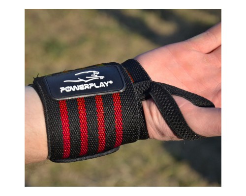 Бинт для спорту PowerPlay 3081 Gym WristT Wraps Чорно-Червоні (PP_3081_Red)