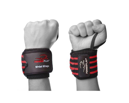 Бинт для спорту PowerPlay 3081 Gym WristT Wraps Чорно-Червоні (PP_3081_Red)