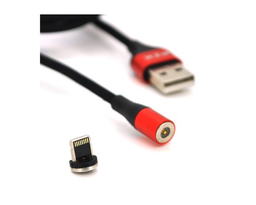 Дата кабель USB 2.0 AM to Lightning 1.0m magnetic 3.1A black PZX (V133-B)