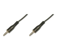 Кабель мультимедійний 3.5mm M to 3.5mm M 2.5m black Digitus (AK-510100-025-S)