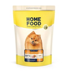 Сухий корм для собак Home Food ADULT MINI Healthy Skin And Shiny Coat з індичкою та лососем 1.6 кг (4820235020361)