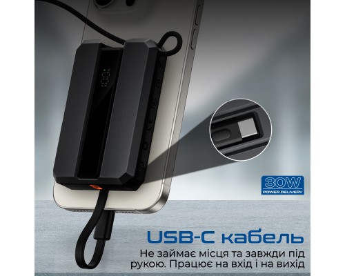 Батарея універсальна Promate 10000mAh PD/30W, iWatch charging (neo-10.black)