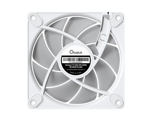 Кулер до корпусу OCYPUS GAMMA F12 ELITE WH ARGB REVERSE BLADE (GAMMA-F12-WH1AM01E-GL)