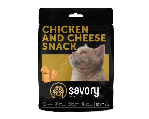 Ласощі для котів Savory Snacks Pillows Gourmand with Chicken and Cheese 180 г (4820261921311)