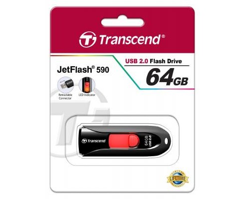 USB флеш накопичувач Transcend 64GB JetFlash 590 USB 2.0 (TS64GJF590K) 