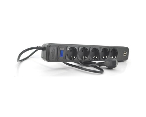 Мережевий фільтр живлення Merlion 5 розеток, 1,8 м + 2*USB (B518U)