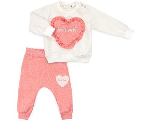 Набір дитячого одягу Breeze з сердечком і оборочкою (11261-98G-peach)