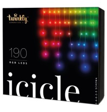 Гірлянда Twinkly Smart LED Icicle RGB 190, BT+WiFi, Gen II, IP44 кабель прозо (TWI190STP-TEU)