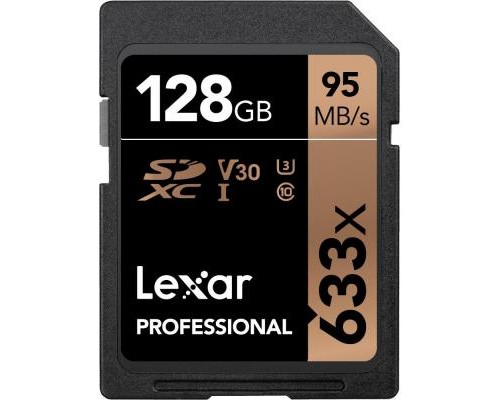 Карта пам'яті Lexar 128GB SDXC class 10 UHS-I U3 V30 633x Professional (LSD128CB633)