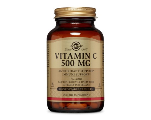 Вітамін Solgar Вітамін C, 500 мг, Vitamin C, 500 mg, 100 вегетаріанських ка (SOL-03260)